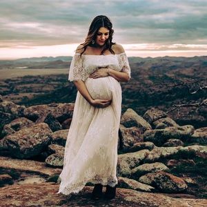 COPY - Large Baltic Born Dress - Guinevere white lace maxi dress